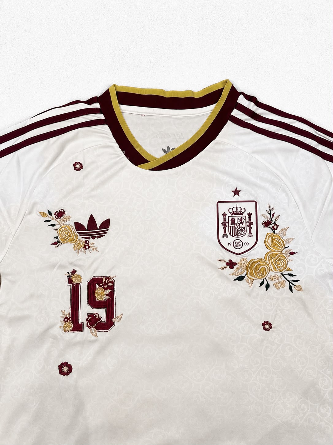 Spain Embroidered Football Jersey – Floral Edition